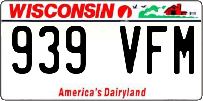 WI license plate 939VFM