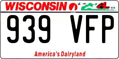 WI license plate 939VFP