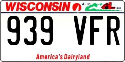 WI license plate 939VFR