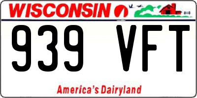 WI license plate 939VFT