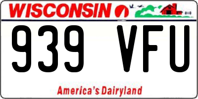 WI license plate 939VFU