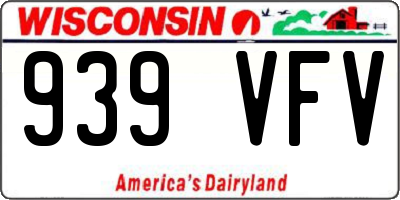 WI license plate 939VFV