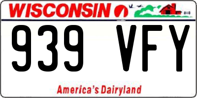 WI license plate 939VFY