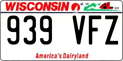 WI license plate 939VFZ