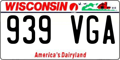 WI license plate 939VGA