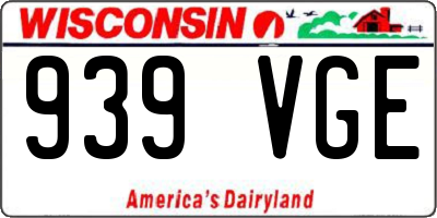 WI license plate 939VGE