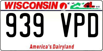 WI license plate 939VPD