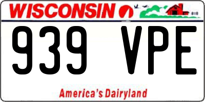 WI license plate 939VPE