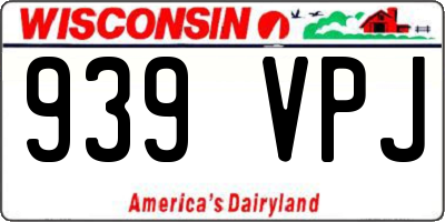 WI license plate 939VPJ