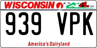 WI license plate 939VPK