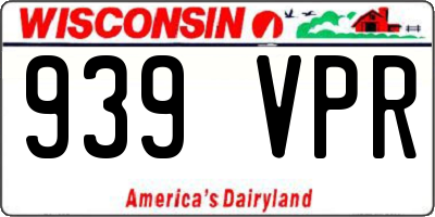 WI license plate 939VPR
