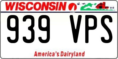 WI license plate 939VPS