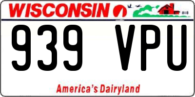 WI license plate 939VPU