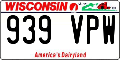 WI license plate 939VPW