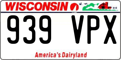 WI license plate 939VPX