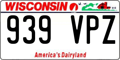 WI license plate 939VPZ