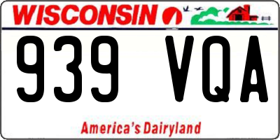 WI license plate 939VQA