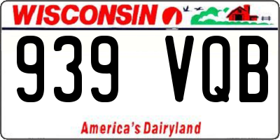 WI license plate 939VQB