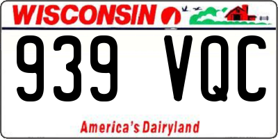 WI license plate 939VQC