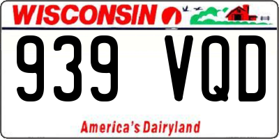 WI license plate 939VQD