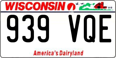 WI license plate 939VQE