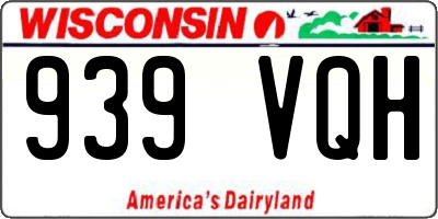 WI license plate 939VQH