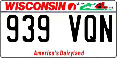 WI license plate 939VQN