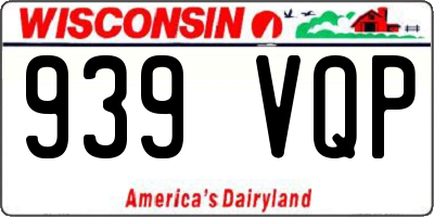WI license plate 939VQP