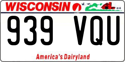 WI license plate 939VQU