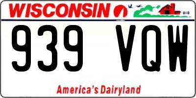 WI license plate 939VQW