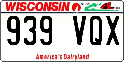 WI license plate 939VQX