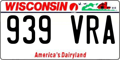WI license plate 939VRA