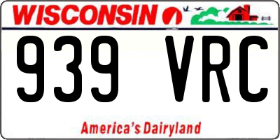 WI license plate 939VRC