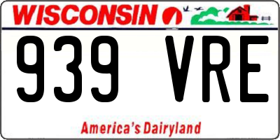 WI license plate 939VRE