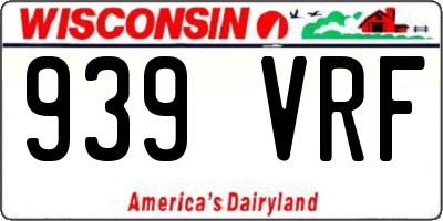 WI license plate 939VRF