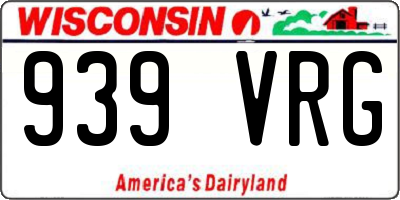 WI license plate 939VRG