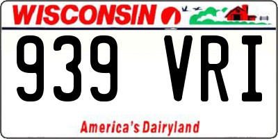 WI license plate 939VRI