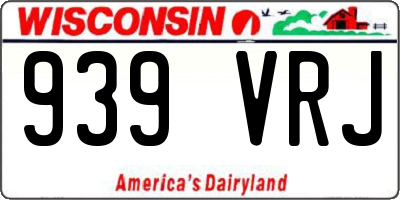 WI license plate 939VRJ