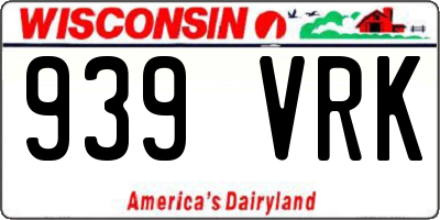 WI license plate 939VRK