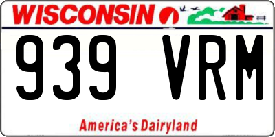 WI license plate 939VRM