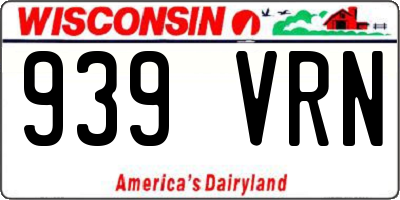 WI license plate 939VRN