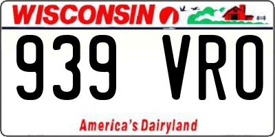WI license plate 939VRO