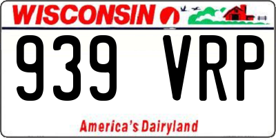 WI license plate 939VRP