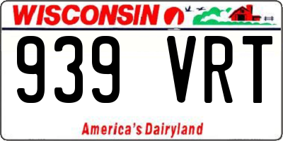 WI license plate 939VRT