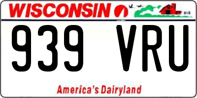 WI license plate 939VRU
