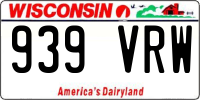 WI license plate 939VRW
