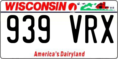 WI license plate 939VRX
