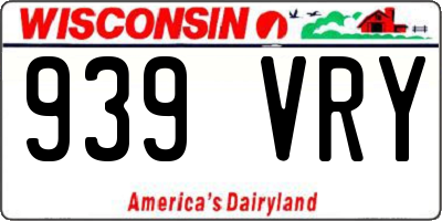 WI license plate 939VRY