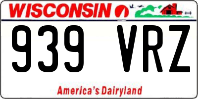 WI license plate 939VRZ