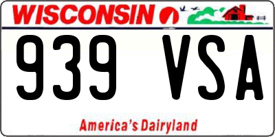 WI license plate 939VSA